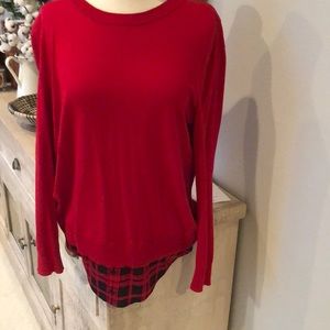 Worn only once.  Red sweater